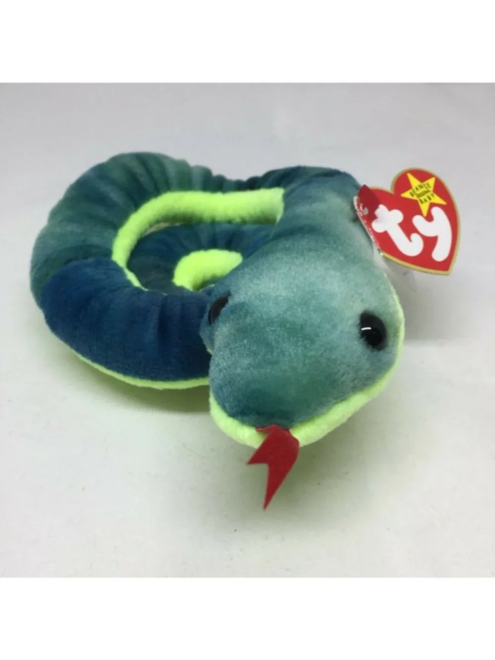 Ty Beanie Baby Hissy Snake Green Plush Stuffed Animal Retired W Tag April 4 1997